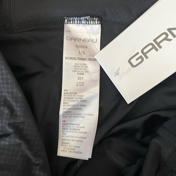 Garneau Women Large Black Padded Cuissard Optimum Biker Shorts #1050024 NWT - Picture 3 of 5